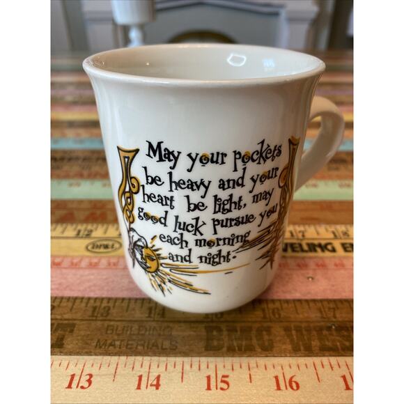 Carrigaline Pottery Ireland Coffee Mug Vintage Irish blessing May Good Luck - Picture 6 of 10